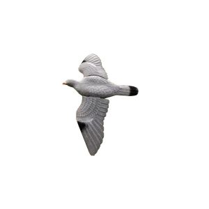 Lokvogel vliegende duif geflockt 38x65cm met bewegende vleugels 3stuks-0