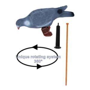 Lokvogel duif geflockt XL 40cm + rotatie draaisysteem-0
