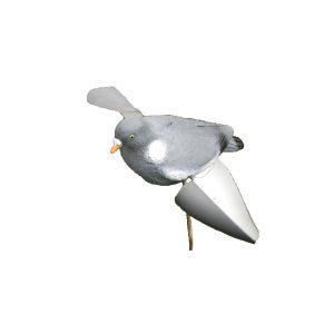 Spinwing duif 36cm grijs/wit voor op stok-0
