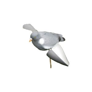 Spinwing duif geflockt 36cm grijs/wit voor op stok-0